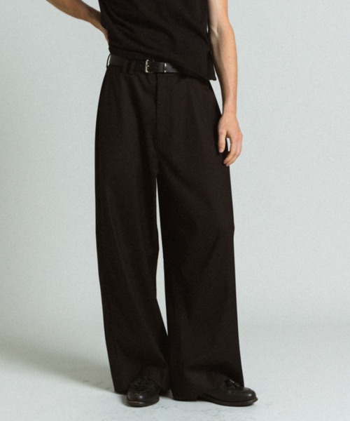Elanque スラックス wide straight slacks / ワイドストレート