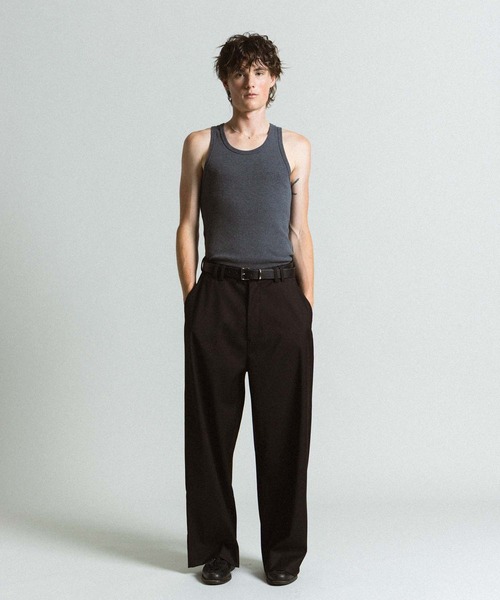 Elanque スラックス wide straight slacks / ワイドストレート
