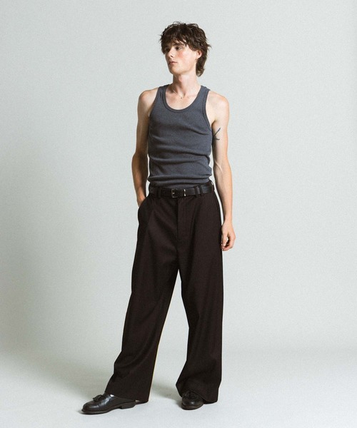 Elanque スラックス wide straight slacks / ワイドストレート