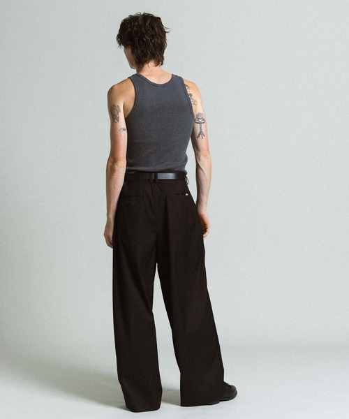 Elanque スラックス wide straight slacks / ワイドストレート