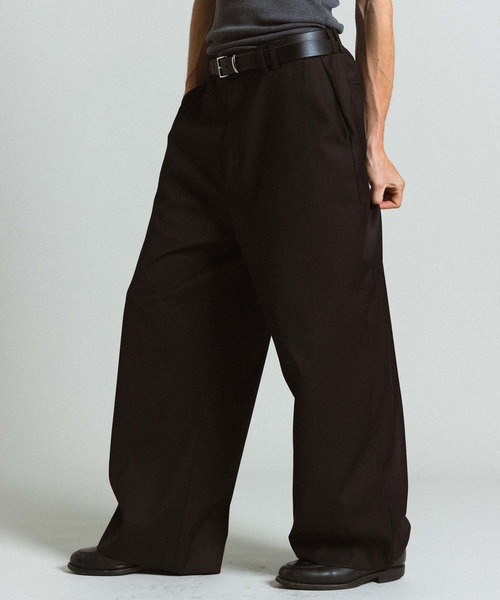 Elanque スラックス wide straight slacks / ワイドストレート