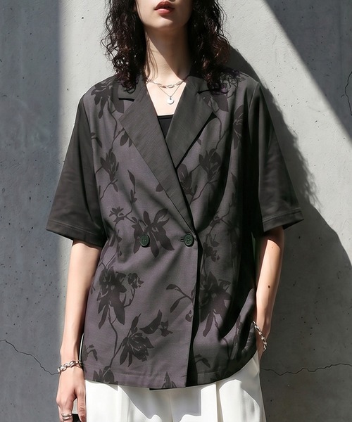 antiqua（アンティカ） ジャケット テーラードジャケット 花柄 ダブル 
