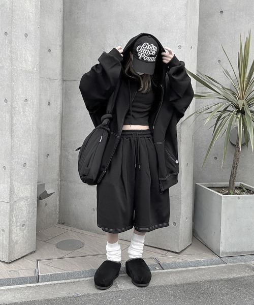 YACA（ヤーカ） ワイドパンツ スウェットパンツ ジャージ Out Stitch
