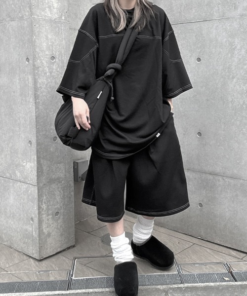 YACA（ヤーカ） ワイドパンツ スウェットパンツ ジャージ Out Stitch