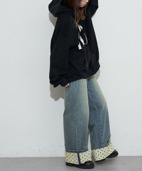 「RePRODUCTION LABEL」 ジップアップパーカー FREE チャコールグレー レディース_画像9