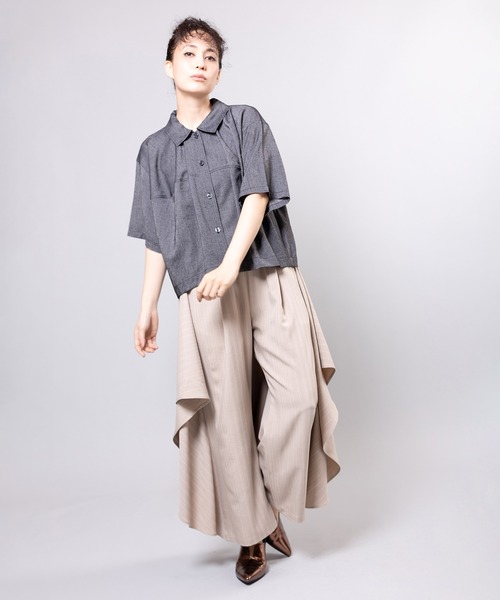 「OSMOSIS」 「loaf」パンツ ONE SIZE チャコール レディース_画像7