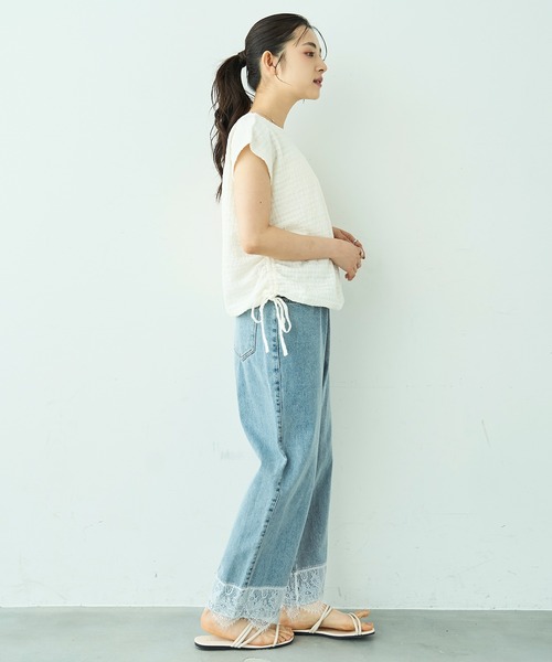 mil（ミル） ジーンズ デニム デニムパンツ 裾レース ストレート