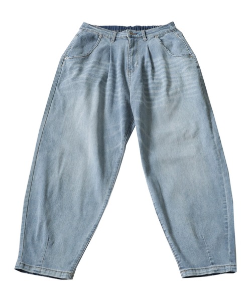 「antiqua」 デニムパンツ LXL ライトブルー レディース_画像4