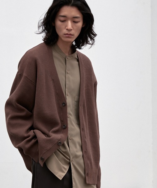 「WYM LIDNM」 ニットカーディガン L ベージュ メンズ_画像5