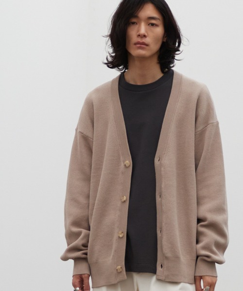 「WYM LIDNM」 ニットカーディガン L ベージュ メンズ_画像9