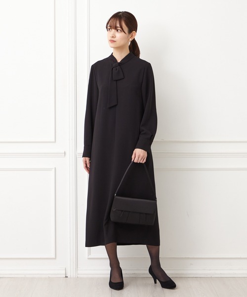 「AIMER」 7分袖ワンピース - ブラック レディース_画像2