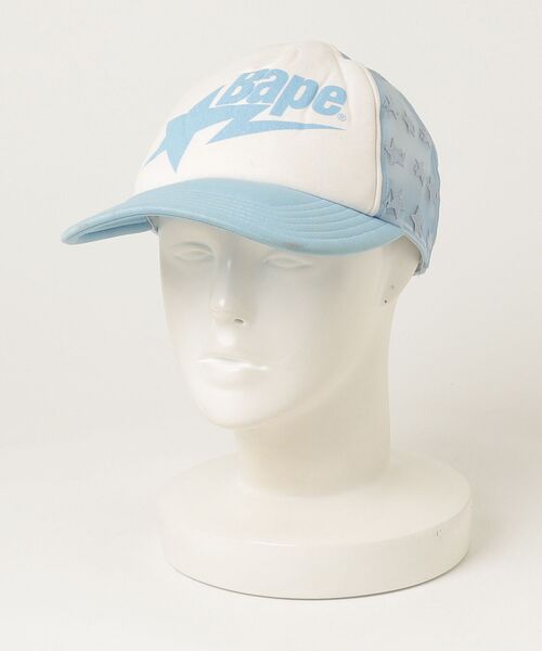 A BATHING APE（アベイシングエイプ） メッシュキャップ FREE サックス