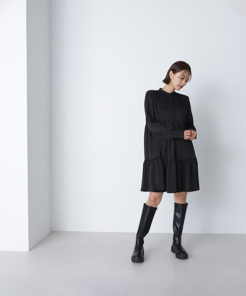 「NATURAL BEAUTY BASIC」 長袖ワンピース MEDIUM ブラック レディース_画像8