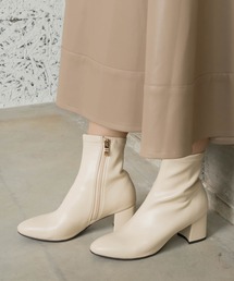 ランダ（RANDA）/【22．5−25．5】ストレスフリー/ソフトストレッチチャンキーヒールショートブーツ RANDA（ランダ） ブーツ ストレスフリー/ソフトストレッチチャンキー