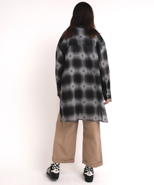 RNA ブラウス シャツ B2665 オンブレーボタニカルBIGシャツ