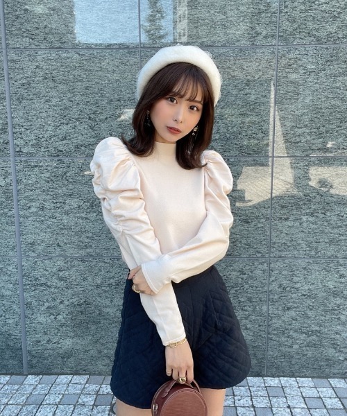 eimy istoire - 限定値引きeimy istoireギャザースリーブボトルネックニットプルオーバー eimy istoire ニット ギャザースリーブボトルネックニットプル