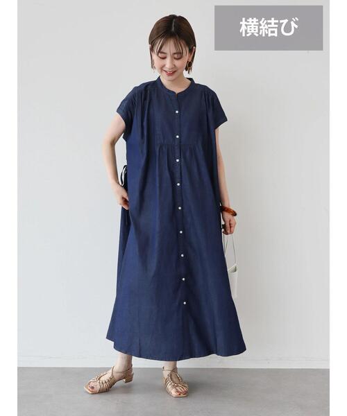 デニムワンピース シャツドレス アメリカン レトロ ハイウエスト AMERICAN HOLIC ワンピース 4WAYデニムワンピース : ZOZOTOWN