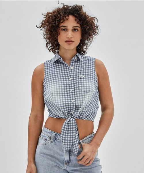 ブラウス シャツ GUESS Originals Gingham Tie-Front Top シャツ ブラウス レディース レディース