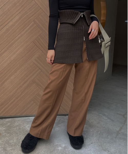 Ameri スラックス パンツ KNIT CORSET SET PANTS レディース
