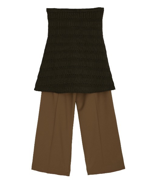 Ameri スラックス パンツ KNIT CORSET SET PANTS レディース