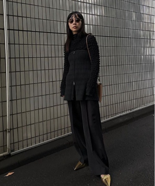Ameri スラックス パンツ KNIT CORSET SET PANTS レディース