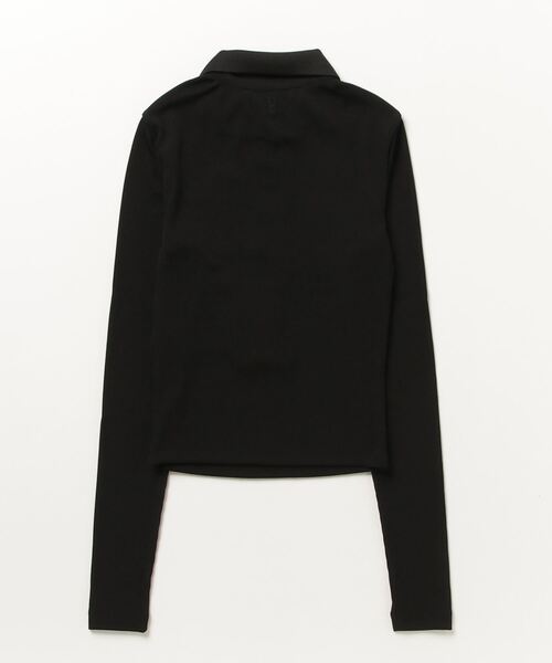 ポロシャツ ポロ HALLIE LONG SLEEVE RIBBED POLO T-SHIRT | HALLIE 長袖 リブ ポロ Tシャツ レディー ALLSAINTS ポロシャツ ポロ HALLIE LONG SLEEVE RIBBED POLO T