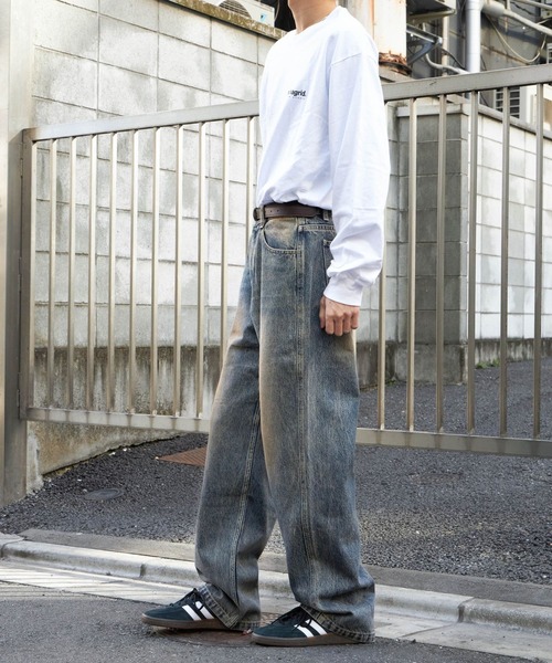 メンズ デニムパンツ ウォッシュデニム ルーズ ストリート a0461 Ressaca ジーンズ ワイドシルエット ルーズストレート カラー
