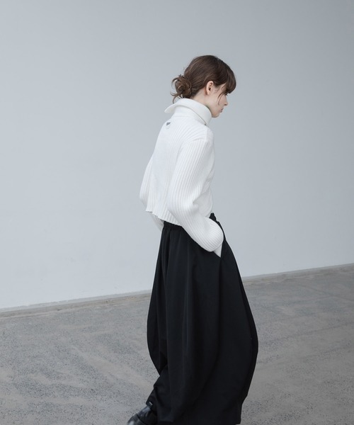 EKCOOKIES ニット セーター 「 」フロントクロスハイネックニットプル