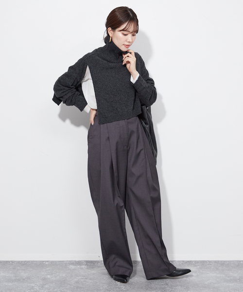 plage ニット 「NEARBYME/ニアーバイミー」TURTLE NECK SLIT 