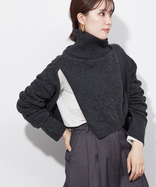 plage ニット 「NEARBYME/ニアーバイミー」TURTLE NECK SLIT 