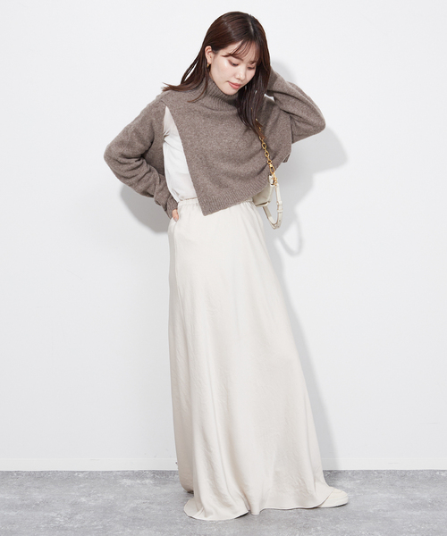 plage ニット 「NEARBYME/ニアーバイミー」TURTLE NECK SLIT 