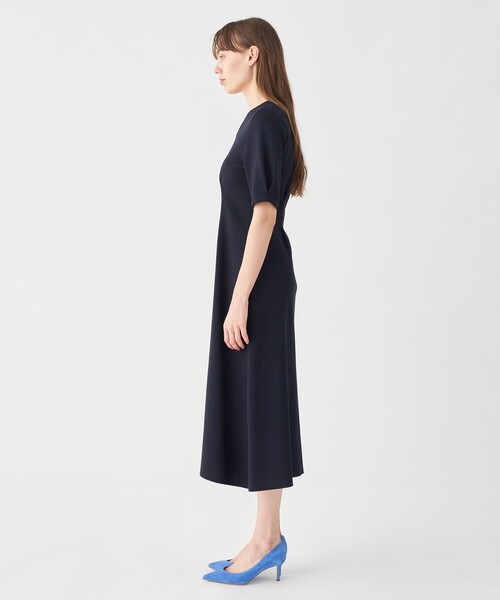 ボールジィ BALLSEY ミラノリブ フレアロングワンピース ノースリーブ 紺 ボールジィ BALLSEY ミラノリブ フレアロングワンピース