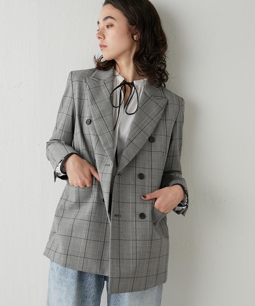 Whim Gazette」 テーラードジャケット 36 チャコールグレー レディース  