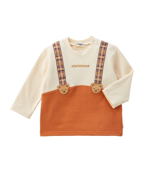 MIKI HOUSE（ミキハウス） tシャツ ミキハウスベアのサスペンダー長袖
