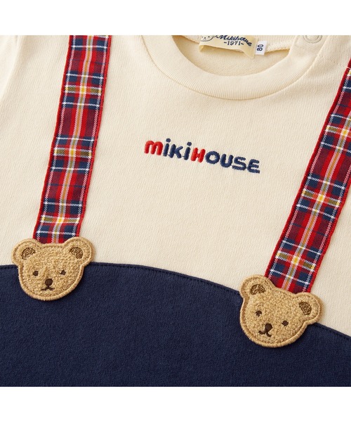MIKI HOUSE（ミキハウス） tシャツ ミキハウスベアのサスペンダー長袖