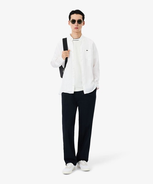 LACOSTE（ラコステ） シャツ リネンボタンダウン長袖シャツ メンズ