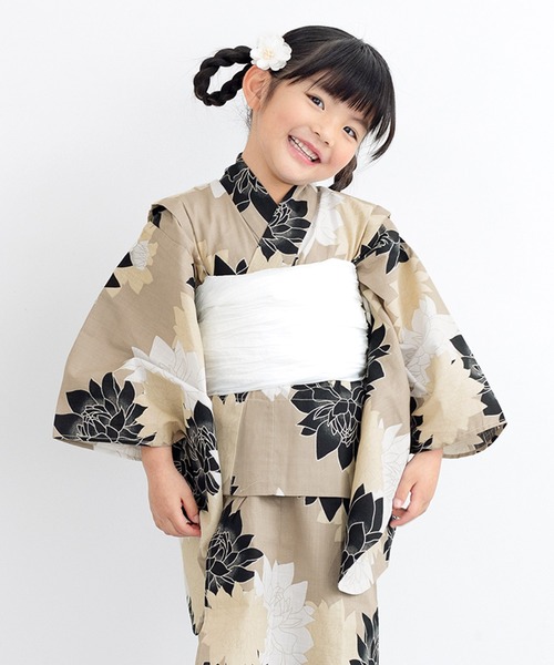 SOUBIEN 浴衣 キッズ浴衣2点セット （浴衣＋帯） 子ども 100/110