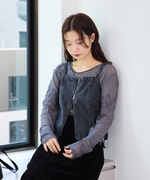 kastane セットアップ　いちご Kastane キャミソール 「セットアップ対応」デニムビスチェ
