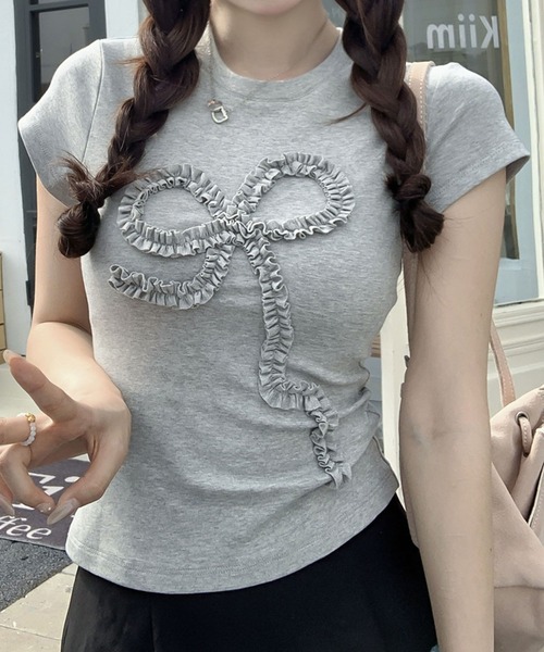 パールリボンレースTシャツ レディース al333_1.jpg
