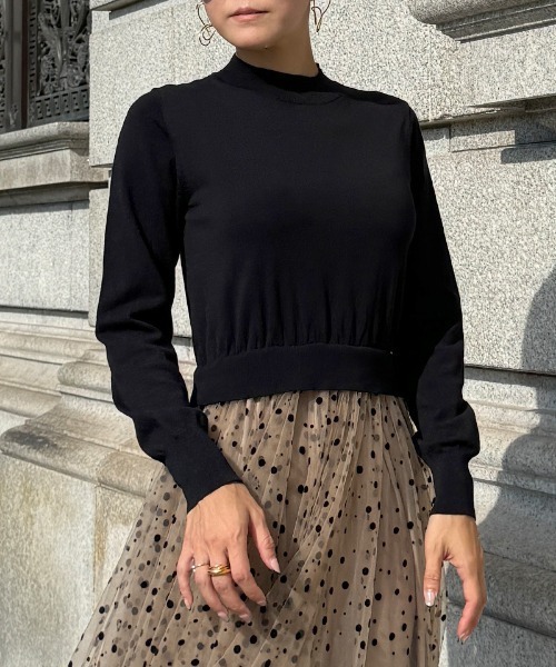 ワンピース チュールドッキングニットワンピース : ZOZOTOWN Yahoo!店