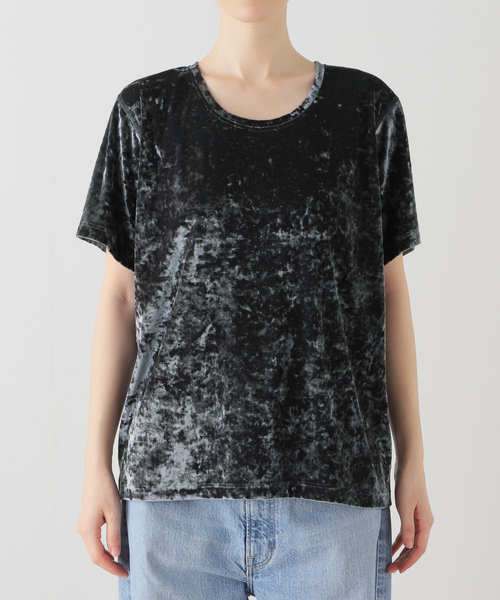 tシャツ 「SIMONE WILD/シモーネ ワイルド」HAMMERED VELVET T-SHIRTS：Tシャツ レディース
