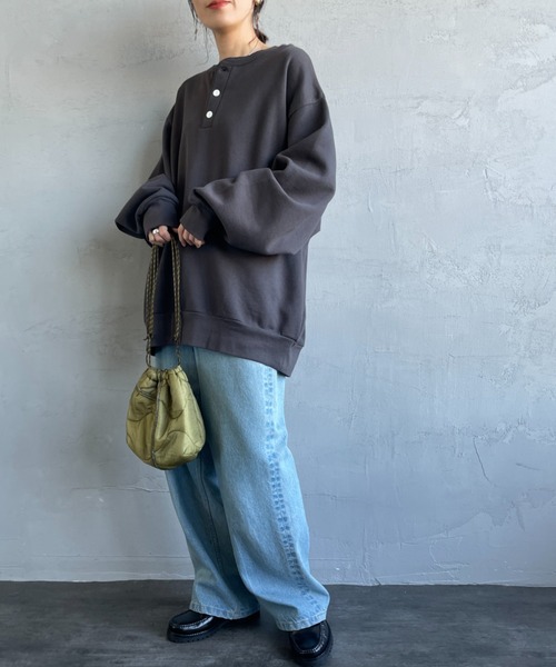 トレーナー スウェット ＢＲＡＮＤ　ＮＥＷ　ＭＩＸ　ＳＴＹＬＥ　ヘンリーネックスウェット レディース Healthknit トレーナー スウェット 「HEALTHKNIT/ヘルスニット