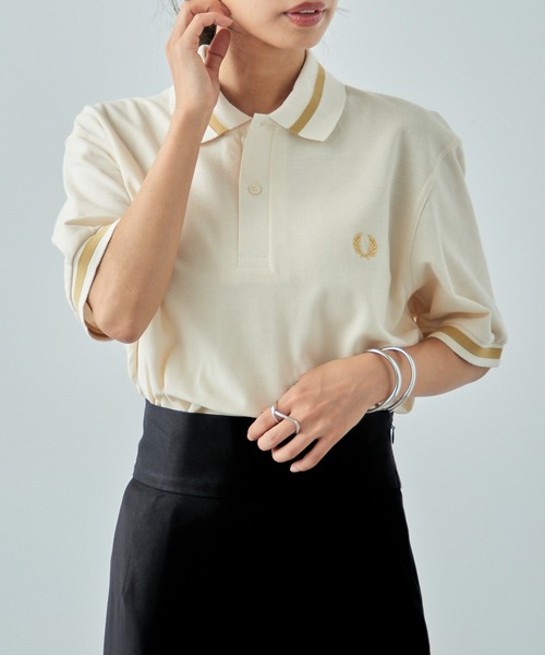 FRED PERRY アイボリー 半袖ポロシャツ UK 10 FRED PERRY - 美品＊フレッドペリー FRED PERRY 半袖シャツ 白