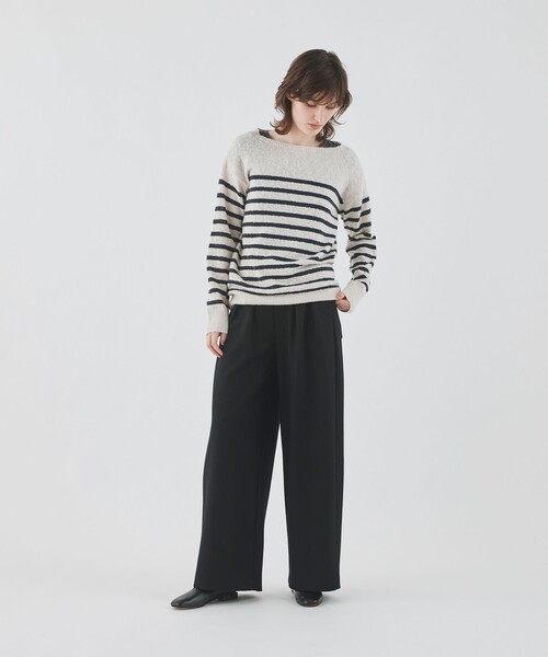 GALERIE VIE パンツ ミルドスムース タックワイドパンツ