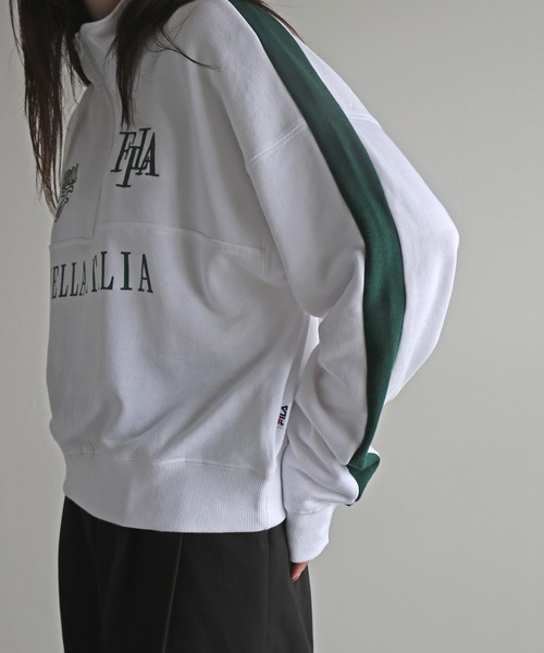 FILA トレーナー スウェット サイドラインクロップドハーフ