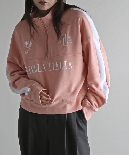 トレーナー スウェット FILA サイドラインクロップドハーフジップスウェット レディース FILA トレーナー スウェット サイドラインクロップドハーフ
