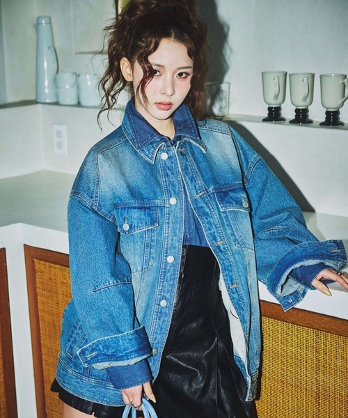 PAGEBOY LIM デニムジップブルゾン ブラック デニムジャケット（PAGEBOY）のおすすめ人気商品一覧 通販