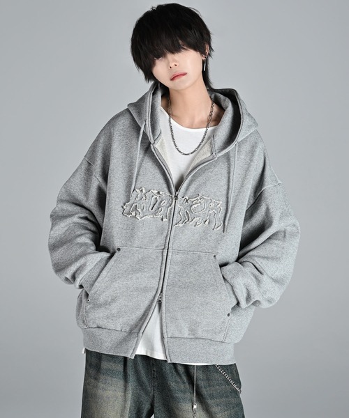 パーカー heavy weight logo semi short vintage double zip parker/ヘビーウェイトロゴセミショート | ADRER | 10