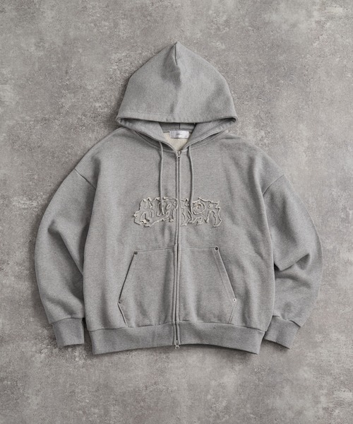 パーカー heavy weight logo semi short vintage double zip parker/ヘビーウェイトロゴセミショート | ADRER | 09