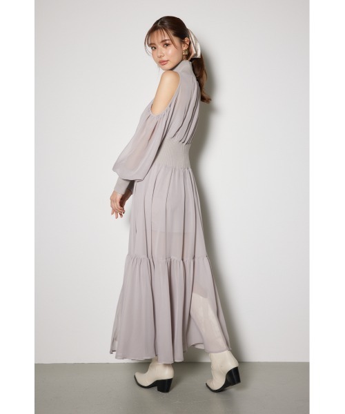 rienda ニットコンビスリットフレアワンピース rienda | knitコンビスリットフレアワンピース (ワンピース